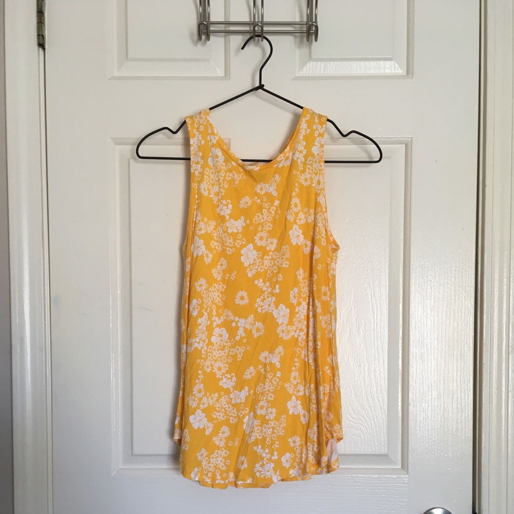 Old Navy Yellow and White Floral Tank